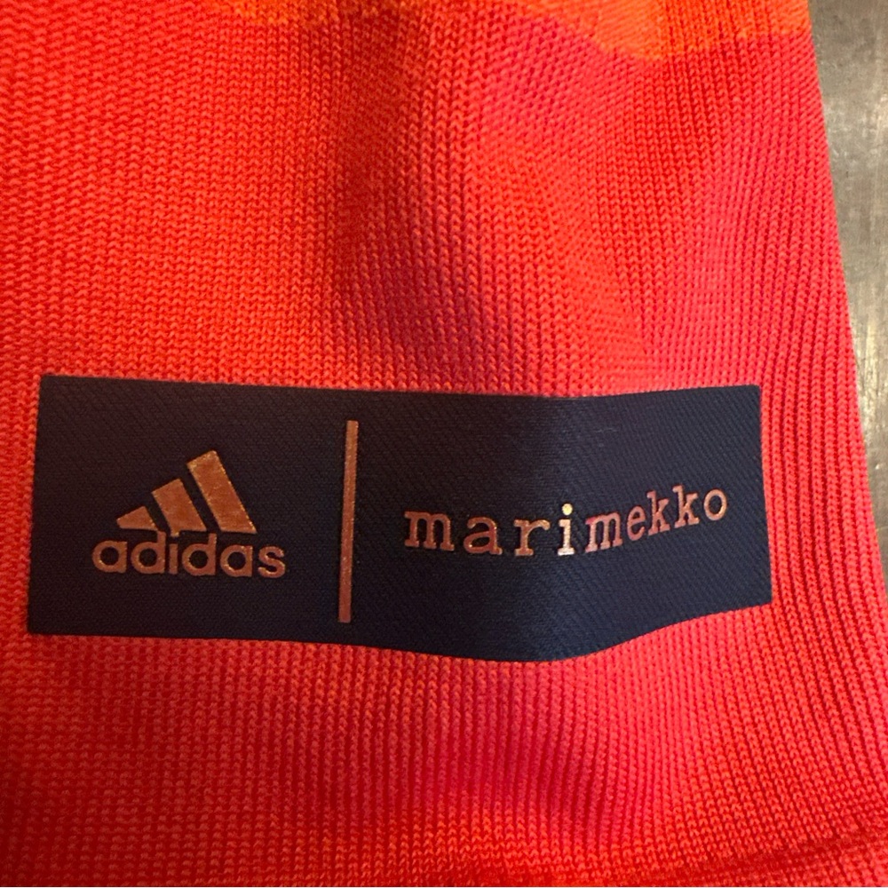 Adidas x‎ Marimekko Aeroknit 7/8 Leggings Small Orange Stripe Sexy Gym 🧡 - Picture 2 of 7